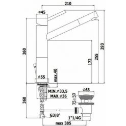Mélangeur De Lavabo Haut Avec Bec Long Paffoni Birillo BI081CR93 | Chromé - Vidage Automatique 1"1/4 - Chromé -PAFFONI Soldes 10368417 2