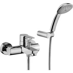 Mitigeur Bain Avec Support Mural Complet Paffoni Red RED024CR | Chromé - Chromé