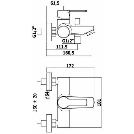 Mitigeur Bain Avec Support Mural Complet Paffoni Red RED024CR | Chromé - Chromé 4 Mitigeur Bain Avec Support Mural Complet Paffoni Red RED024CR | Chromé - Chromé – Image 2