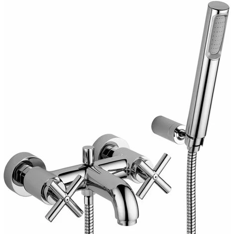 Mitigeur De Bain Externe Avec Set De Douche Et Support Mural Paffoni Quattro QTV023CR | Chromé - Chromé 3 Mitigeur De Bain Externe Avec Set De Douche Et Support Mural Paffoni Quattro QTV023CR | Chromé - Chromé