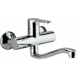 Mitigeur évier Mural Avec Tuyau Serpent Paffoni BLU161CR | Chromé - Chromé