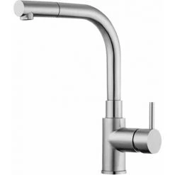 Mélangeur D'évier De Cuisine En Acier Inoxydable AISI303 Paffoni STEEL2 185 | Acier - Acier