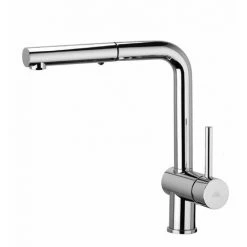 Mitigeur D'évier De Cuisine Avec Douche Extractible à Double Jet Paffoni Light LIG285 | Chromé - Chromé