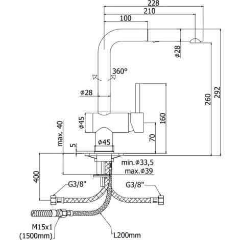 Mitigeur D'évier De Cuisine Avec Douche Extractible à Double Jet Paffoni Light LIG285 | Noir Mat - Noir Mat 3 Mitigeur D'évier De Cuisine Avec Douche Extractible à Double Jet Paffoni Light LIG285 | Noir Mat - Noir Mat – Image 2