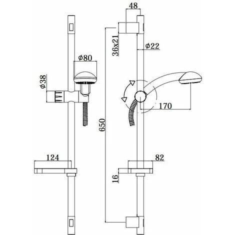 Barre De Douche En Laiton Douche Chrome ABS Paffoni Trieste ZSAL112 | Chromé - Chromé 4 Barre De Douche En Laiton Douche Chrome ABS Paffoni Trieste ZSAL112 | Chromé - Chromé – Image 2