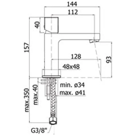 Mitigeur Lavabo Paffoni Elle Sans Vidage Avec Levier Cubo 4 Mitigeur Lavabo Paffoni Elle Sans Vidage Avec Levier Cubo – Image 2