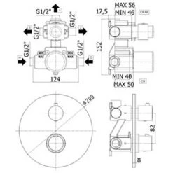 Mitigeur Thermostatique De Douche à Encastrer 3 Sorties Paffoni Light Art. LIQ019CR -PAFFONI Soldes 18063082 2