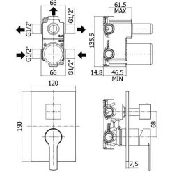Mitigeur De Douche à Encastrer 3 Sorties Paffoni Red Art. RED019CR 5 Mitigeur De Douche à Encastrer 3 Sorties Paffoni Red Art. RED019CR -PAFFONI Soldes 18063090 2