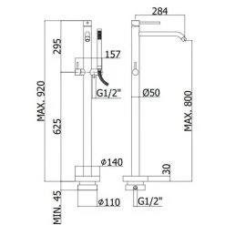 Mitigeur Bain-douche Au Sol Paffoni Light LIG032CR -PAFFONI Soldes 18063124 5