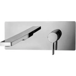 Mitigeur De Lavabo à Encastrer Paffoni Rock Avec Plaque En Acier Inoxydable 250x100 Mm