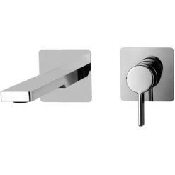 Mitigeur De Lavabo à Encastrer Paffoni Rock Avec Plaques 70x70 Mm, Bec Et Aérateur