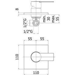 Mitigeur De Douche à Encastrer 1 Sortie Paffoni Tango Sans Inverseur Et Plaque 110x110 Mm -PAFFONI Soldes 18063389 2