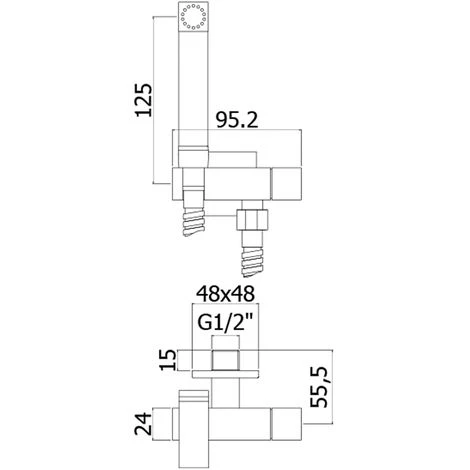 Ensemble De Bidet Encastrable Carré Paffoni Tweet Square Avec Robinet D'eau Froide Uniquement 4 Ensemble De Bidet Encastrable Carré Paffoni Tweet Square Avec Robinet D'eau Froide Uniquement – Image 2