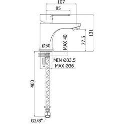 Mitigeur Lavabo Paffoni Red Sans Vidage En Laiton Chromé -PAFFONI Soldes 18081370 3