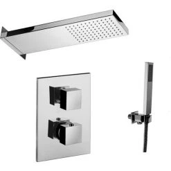 Composition De Douche Paffoni Avec Pomme De Douche Murale, Mitigeur Thermostatique Et Kit Duplex