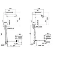 Paffoni Ringo Lavabo, Bidet Et Mitigeur De Baignoire Duplex -PAFFONI Soldes 18108456 3