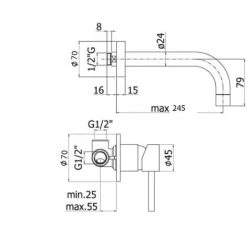 Mitigeur De Lavabo à Encastrer Paffoni Stick Avec Bec De 245 Mm -PAFFONI Soldes 18108470 3