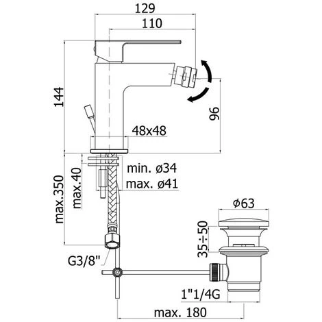 Paffoni Effe Ensemble Mitigeurs Lavabo Et Bidet Carré 5 Paffoni Effe Ensemble Mitigeurs Lavabo Et Bidet Carré – Image 3