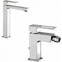 Ensemble De Mitigeurs Hauts Pour Lavabo Et Bidet Design Carré Paffoni