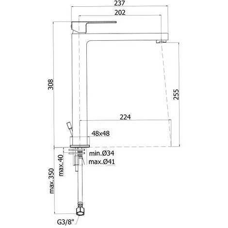 Ensemble De Mitigeurs Hauts Pour Lavabo Et Bidet Design Carré Paffoni 6 Ensemble De Mitigeurs Hauts Pour Lavabo Et Bidet Design Carré Paffoni – Image 4