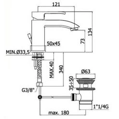 Ensemble De Mitigeurs De Salle De Bain Paffoni Level Lavabo + Bidet Avec Bonde -PAFFONI Soldes 18153435 3