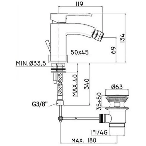 Ensemble De Mitigeurs De Salle De Bain Paffoni Level Haut Lavabo + Bidet 5 Ensemble De Mitigeurs De Salle De Bain Paffoni Level Haut Lavabo + Bidet – Image 3