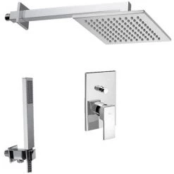 Ensemble De Douche Paffoni Level Avec Mitigeur Intégré Avec Inverseur, Pommeau De Douche Et Douchette