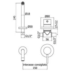 Mitigeur De Lavabo à Encastrer Paffoni Light Avec Bec Mural De 245 Mm De Long 5 Mitigeur De Lavabo à Encastrer Paffoni Light Avec Bec Mural De 245 Mm De Long -PAFFONI Soldes 18153448 2