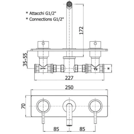 Mitigeur à Encastrer Pour Lavabo Paffoni Light LIG100CR 5 Mitigeur à Encastrer Pour Lavabo Paffoni Light LIG100CR – Image 3