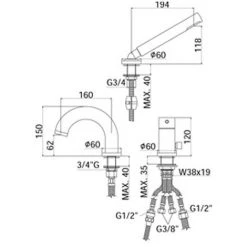 Mitigeur Bain Sur Gorge Paffoni Light Avec Bec Et Douchette Extractible 7 Mitigeur Bain Sur Gorge Paffoni Light Avec Bec Et Douchette Extractible -PAFFONI Soldes 18153450 3