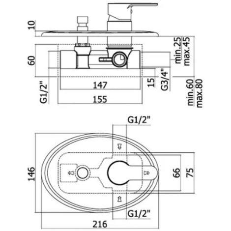Ensemble De Mitigeurs Lavabo, Bidet Et Douche Avec Inverseur Paffoni Blue 4 Ensemble De Mitigeurs Lavabo, Bidet Et Douche Avec Inverseur Paffoni Blue – Image 2