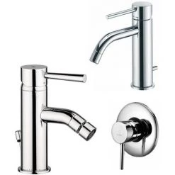 Paffoni Light Mitigeur Lavabo Avec Bonde, Bidet Avec Bonde Et Douche