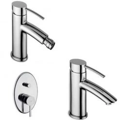 Mitigeur Lavabo Paffoni Berry Avec Bonde, Bidet Avec Bonde Et Douche Avec Inverseur