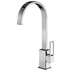 Mitigeur D'évier Paffoni Effe En Laiton Chromé Poli Avec Bec Plat Orientable