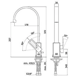 Mitigeur D'évier Paffoni Effe En Laiton Chromé Poli Avec Bec Plat Orientable -PAFFONI Soldes 18525563 3