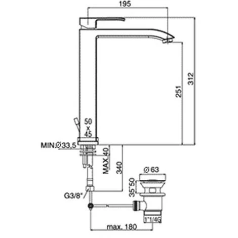 Mitigeur Lavabo Haut Paffoni Level Sans Vidage 4 Mitigeur Lavabo Haut Paffoni Level Sans Vidage – Image 2