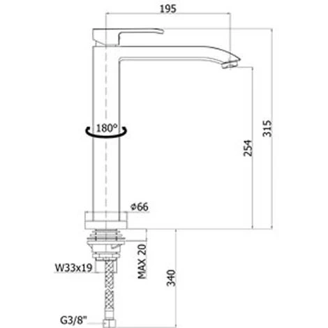 Mitigeur D'évier Avec Corps Réglable Série Level De Paffoni Chromé 4 Mitigeur D'évier Avec Corps Réglable Série Level De Paffoni Chromé – Image 2