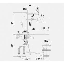 Mitigeur De Bidet Paffoni Steel Avec Vidange En Acier Inoxydable Satiné -PAFFONI Soldes 18525670 3