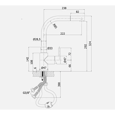 Mitigeur évier Paffoni Steel Avec Douchette Extractible 4 Mitigeur évier Paffoni Steel Avec Douchette Extractible – Image 3