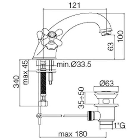 Mitigeur Lavabo Avec Bonde Paffoni Iris En Laiton Chromé 5 Mitigeur Lavabo Avec Bonde Paffoni Iris En Laiton Chromé – Image 3
