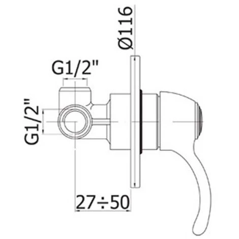 Mitigeur De Douche à Encastrer Paffoni Flavia Avec Corps, Plaque Et Levier Intégrés 4 Mitigeur De Douche à Encastrer Paffoni Flavia Avec Corps, Plaque Et Levier Intégrés – Image 2