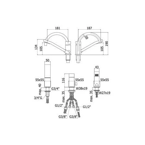 Paffoni Elle Mitigeur Baignoire Avec Set De Douche Et Bec 4 Paffoni Elle Mitigeur Baignoire Avec Set De Douche Et Bec – Image 2