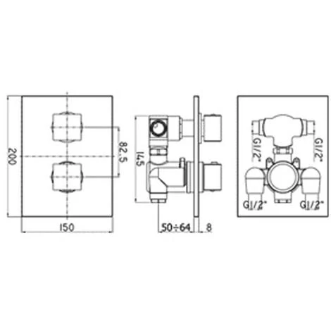 Paffoni Mod. LEVEL Mitigeur Thermostatique à Encastrer Douche à Trois Voies LEQ519CR 4 Paffoni Mod. LEVEL Mitigeur Thermostatique à Encastrer Douche à Trois Voies LEQ519CR – Image 2