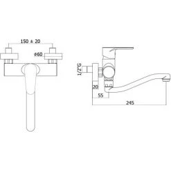 Paffoni Green Wall Sink Mitigeur Avec Baril De Tube De Serpent GRE161CR 7 Paffoni Green Wall Sink Mitigeur Avec Baril De Tube De Serpent GRE161CR -PAFFONI Soldes 18528017 3