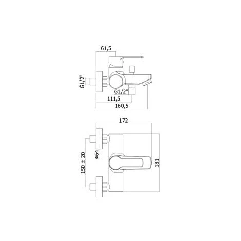Paffoni Mitigeur Bain/douche Rouge Avec Douchette Duplex 5 Paffoni Mitigeur Bain/douche Rouge Avec Douchette Duplex – Image 3