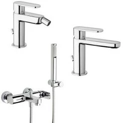 Mitigeur Lavabo Paffoni Candy Avec Bonde, Bidet Avec Bonde Et Baignoire