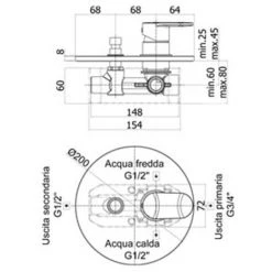 Mitigeur Lavabo Paffoni Candy Avec Bonde, Bidet Avec Bonde Et Douche Avec Inverseur -PAFFONI Soldes 19857971 4