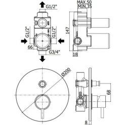 Mitigeur De Douche à Encastrer Avec Inverseur Paffoni Light LIG015CR 5 Mitigeur De Douche à Encastrer Avec Inverseur Paffoni Light LIG015CR -PAFFONI Soldes 19857977 2