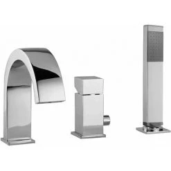 Mitigeur De Baignoire Paffoni Rubinetterie Level LEC040 | Chromé - Avec Set De Douche - Chromé