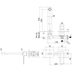 Mitigeur De Lavabo à Encastrer Paffoni Effe Avec Bec, Aérateur M24x1 - L.200 Mm Et Plaques En Acier -PAFFONI Soldes 28766693 2